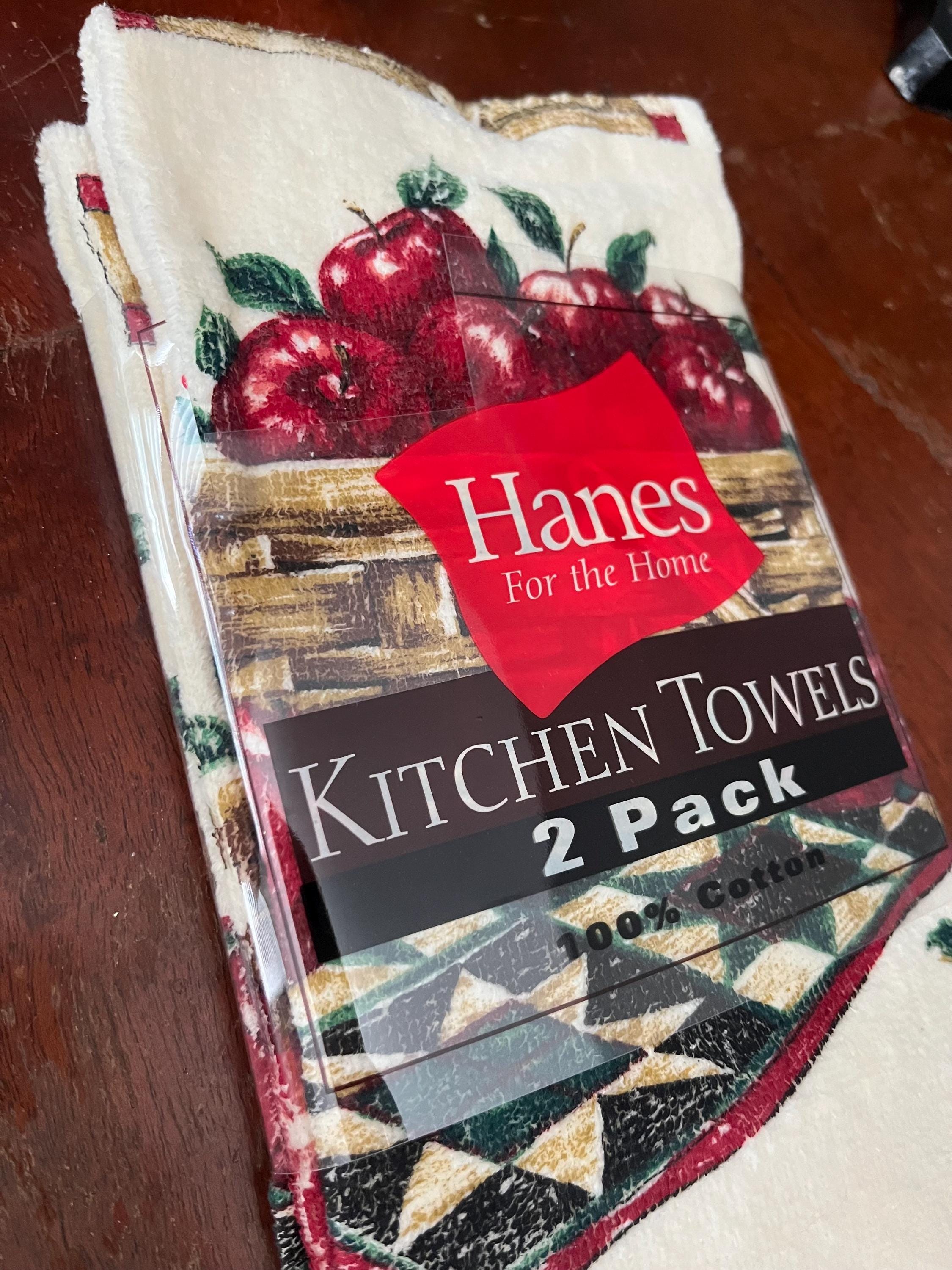 Apple Tea Towels Apple Kitchen Towels Hanes Kitchen Towels Apple Decor Vintage Tea Towel Set Etsy