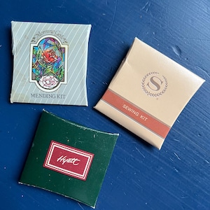 vintage mending kit, travel sewing kit, vintage hotel sewing kit