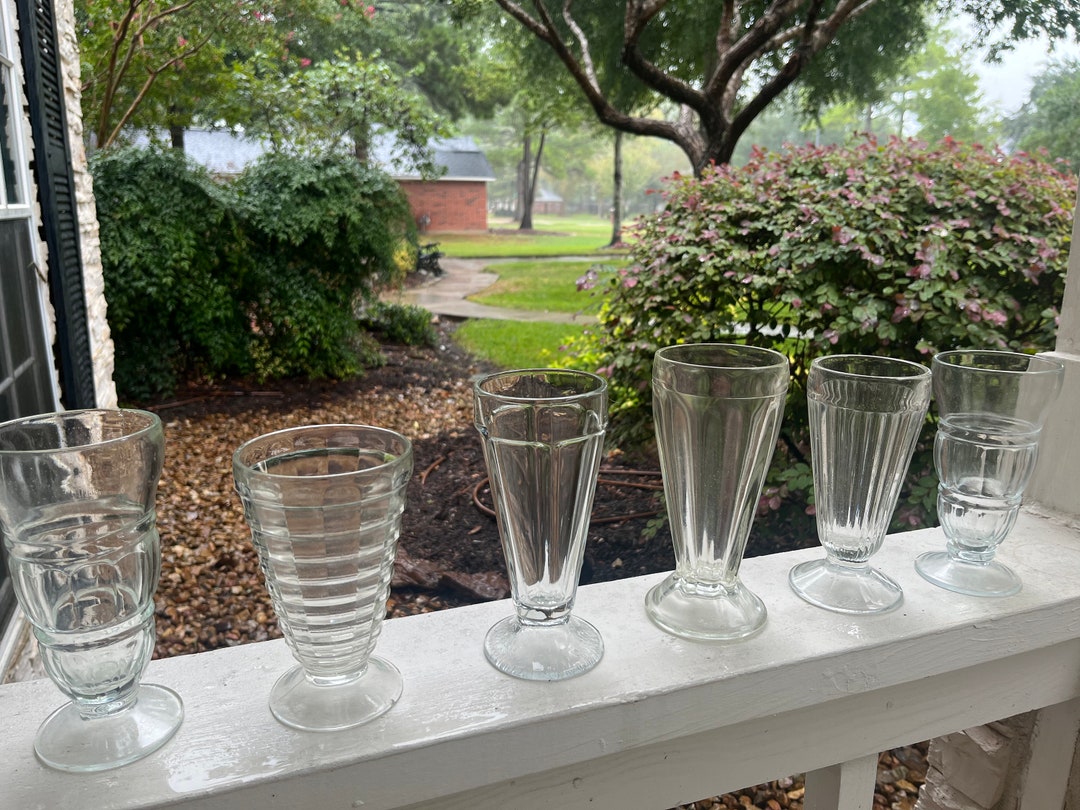 Ice Cream Sundae Glasses, Milkshake Glass, Vintage Glassware, Set of 3 Etsy