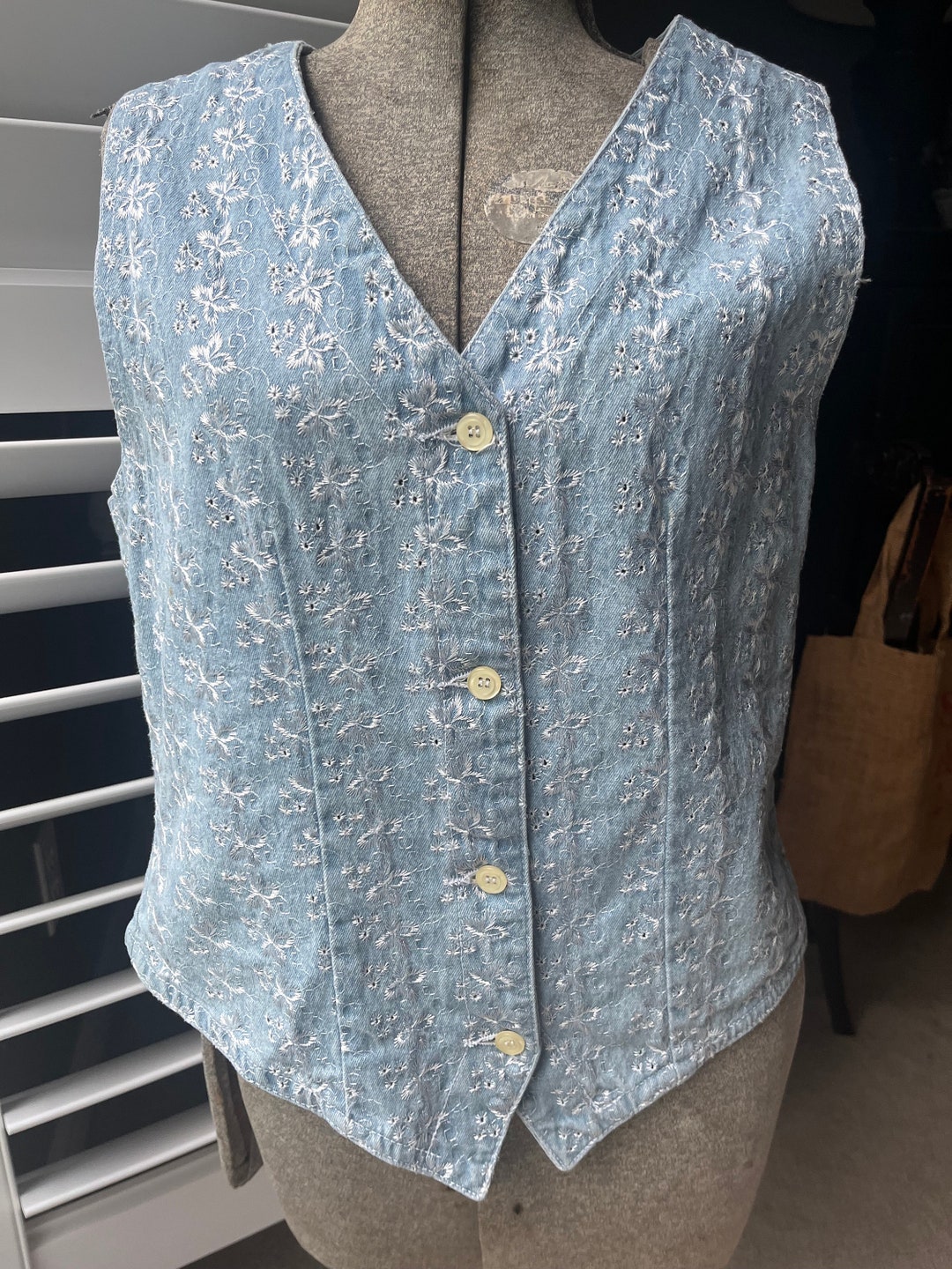 Vintage Denim Vest-Bust 36
