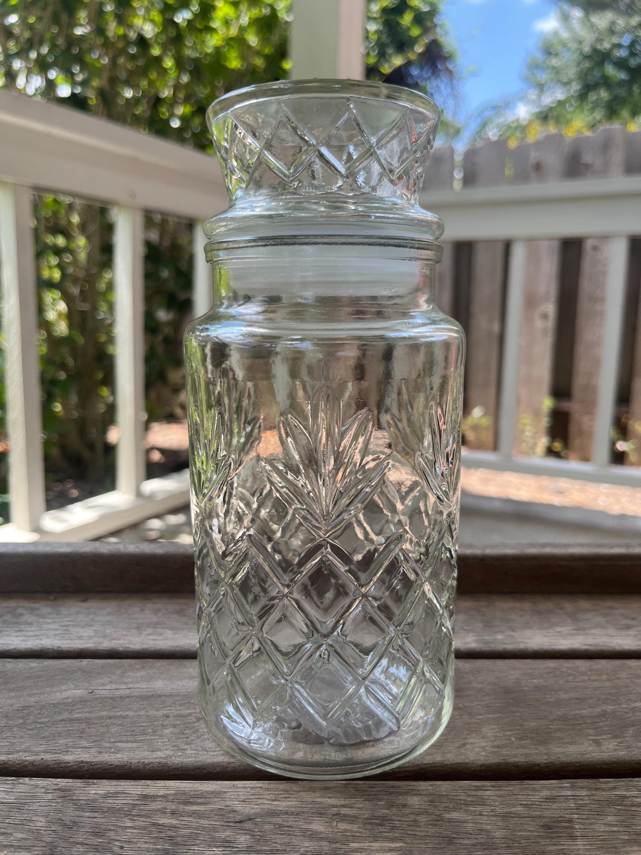 Antique Glass Peanut Jar - Etsy