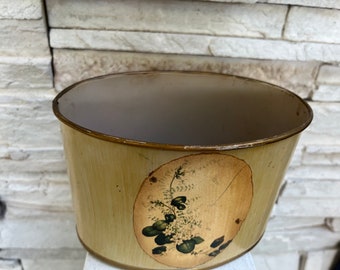 vintage planter, metal planter, metal container