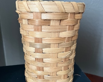 vintage wicker basket, small basket, standing basket, floral arrangement basket, miniature basket, free shipping