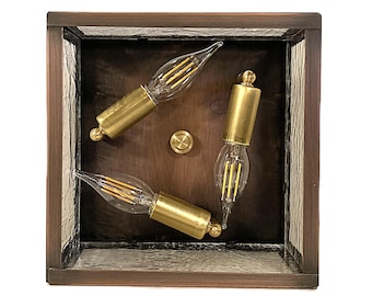 3-Light Ceiling lamp. Solid copper. Seedy glass. Handmade in USA. Antique copper.LED Bulb