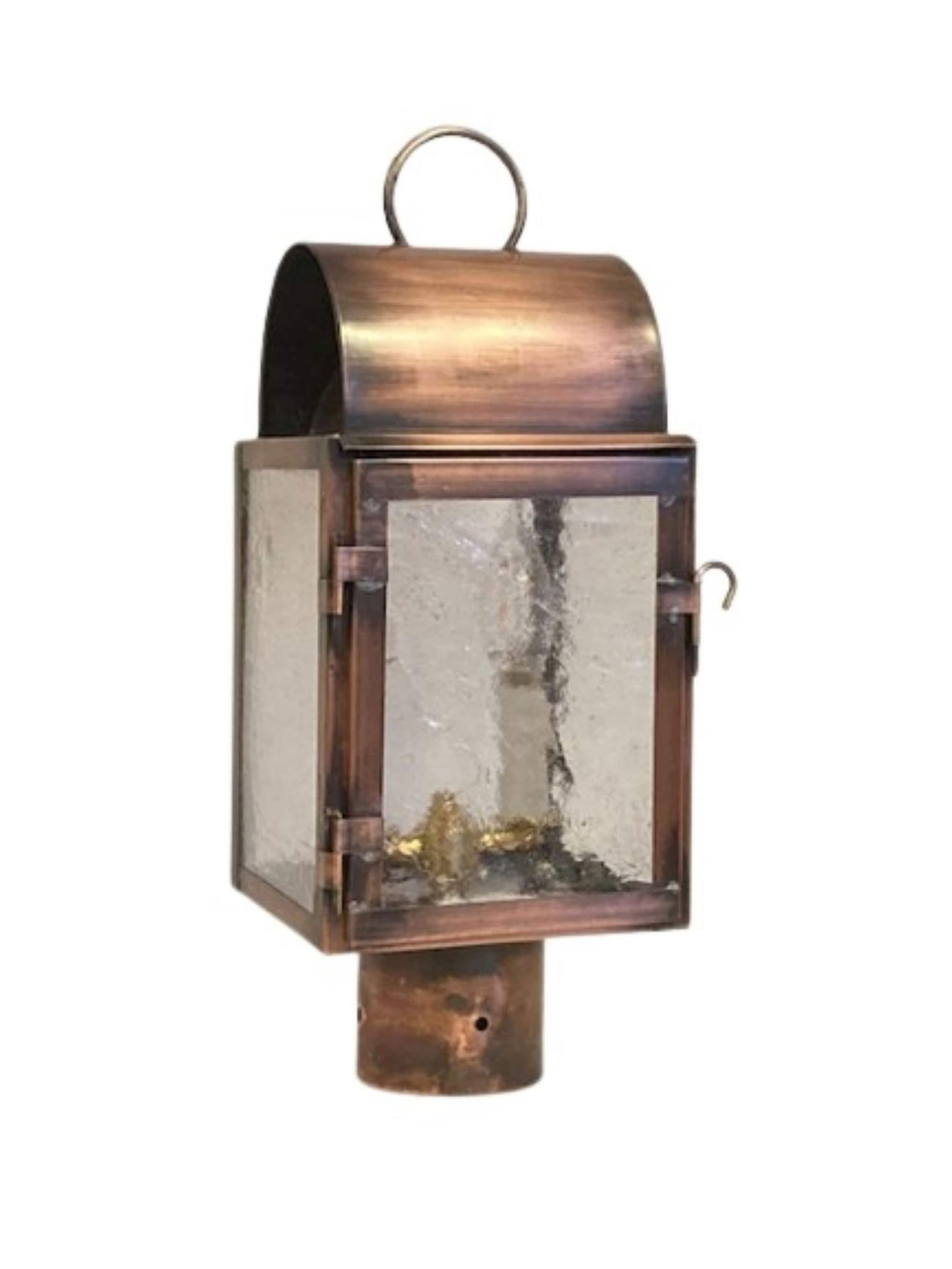 Round Top Post Lamp Small, Solid Copper Post Lamp, Made in the USA