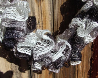 Knit Scarf Pattern, Pattern Ruffle Scarf, Sashay Scarf Pattern, PDF Pattern, Curly Scarf Pattern