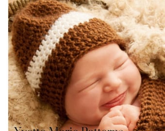 Newborn football hat , Crochet hat PATTERN, DIY Football hat, Baby beanie hat, Baby Superbowl hat, Knit hat, Newborn baby gift, Baby Bonnet