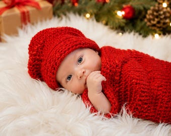Easy Newborn Cocoon and Hat Crochet Pattern, Baby Photo Prop PDF