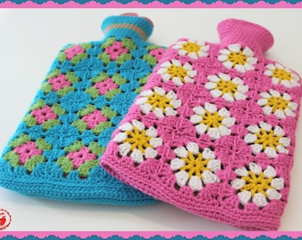 Crochet Hot Water Bottle Cover/Cozies x 2 - PDF pattern