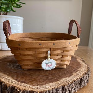 Longaberger Pewter Finish Oval Metal Tie-On Charms - Basket Design, 2 Inches Wide (Set Of Medallions)