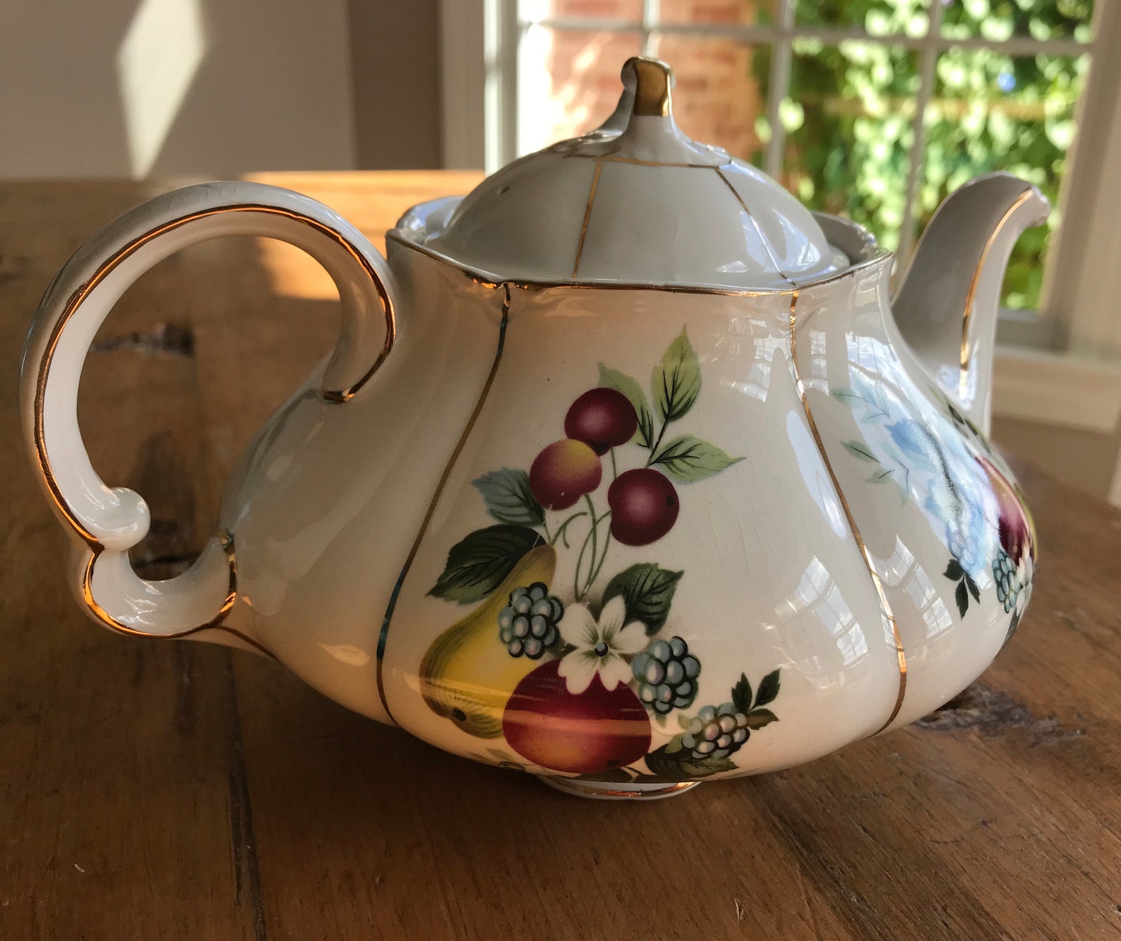 Vintage English Teapot Woods & Sons Ellgreave 204 Fruit Etsy