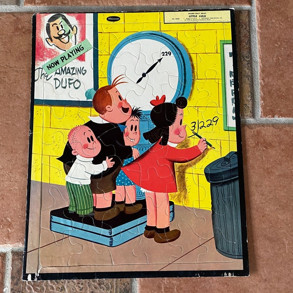 1959 LITTLE LULU Frame Tray Inlay Puzzle #4428 by Marjorie Henderson Buell Cartoonist, Vintage Comic Strip Puzzle