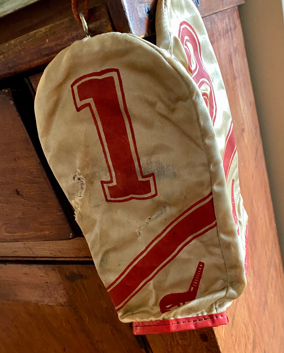 Vintage Golf Head Covers 1 Wood & 3 Wood Beige Satiny Fabric Etsy