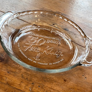 Anniversary Pie Plate, Fire King Special 50 Year Edition H1075, Clear 9&quot; Diameter, Pie/Quiche, Collectible Addition to Your Vintage Bakeware