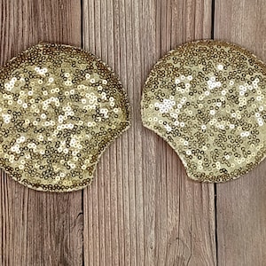 4" grote lichtgouden pailletten muizenoren, muizenoren in bulk/groothandel, dubbelzijdig en gewatteerd, doe-het-zelf muizenhoofdbanden