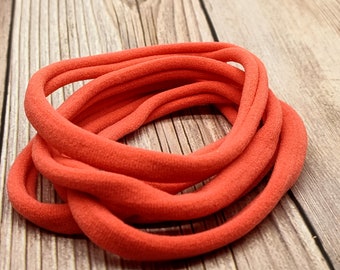 Coral nylon headband, stretchy band choker, thick nylon headband