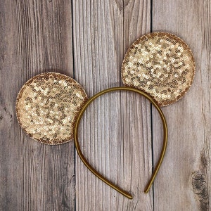 Rose Gold sequin mouse ears, 3.5&quot; ears, Mouse Ears in bulk