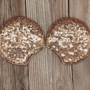 4&quot; Large Sequin Rose Gold Mouse Ears, Mouse ears in Bulk/Wholesale, Double-sided and padded, DIY Mouse headbands