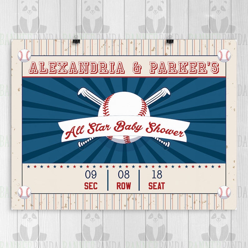 Baseball Baby Shower Backdrop Printed Its A Boy All Star Etsy