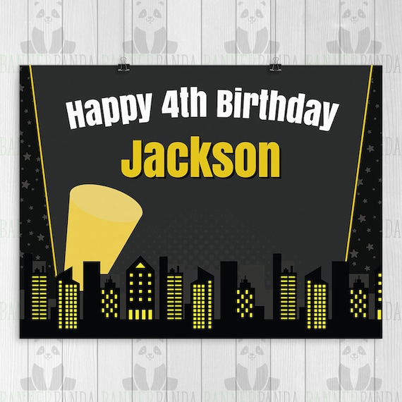 Batman Birthday Backdrop Printed Batman Decorations Batman Etsy