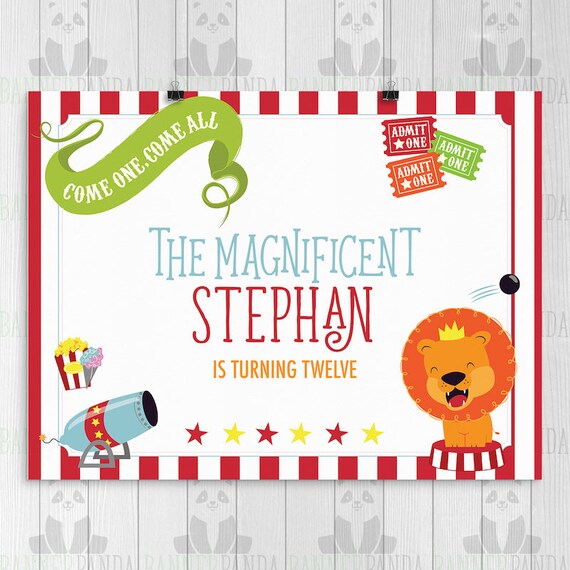 Carnival Birthday Banner, PRINTED , Circus Birthday Backdrop, Cake Table Backdrop, Photo Booth Il_570xn