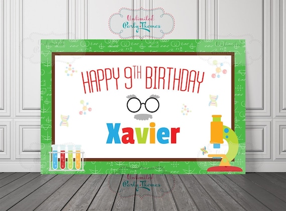 Mad Science Birthday Party Sign Printed Science Birthday Etsy