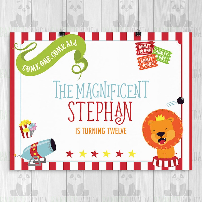 Photo Booth Carnival Birthday Party Sign PRINTED Circus Birthday Party Sign Cake Table Sign