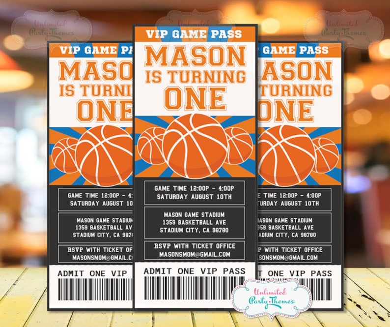 Basketball Invitations Printed Basketball Birthday Party Etsy