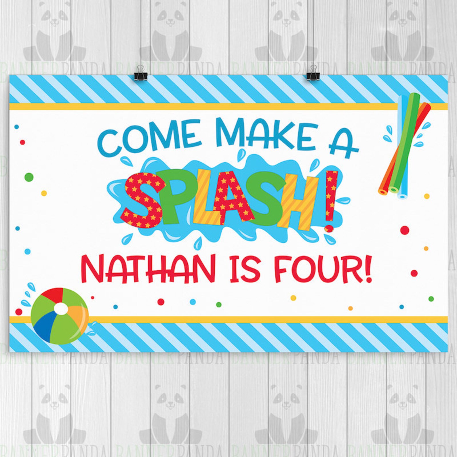 Pool Party Birthday Sign PRINTED Pool Party Birthday Banner Etsy