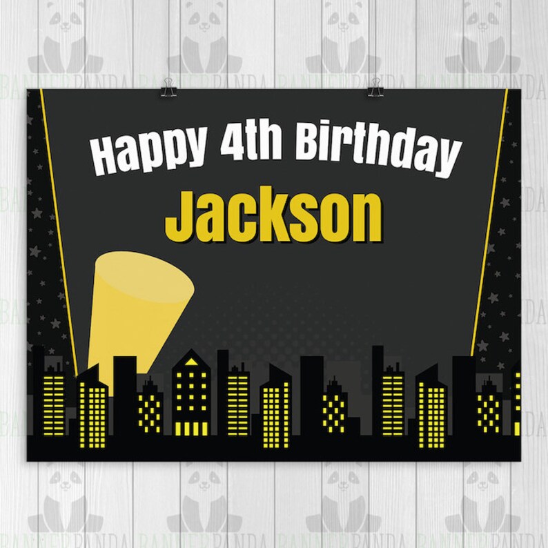 Batman Birthday Backdrop Printed Batman Decorations Batman Etsy