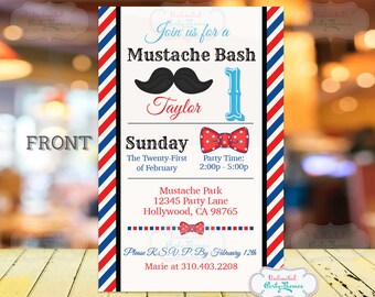 Mustache Birthday Party Invitations Printed Little Man Etsy