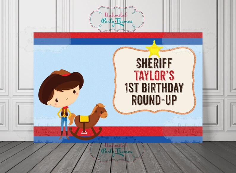 Rodeo Party Decorations Cowboy Birthday Party Sign Western Cowboy Birthday Party Sign Party Sign Poster Cake Table