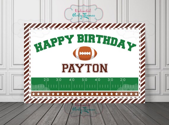 Printed Football Birthday Banner All Star Party Decorations Etsy