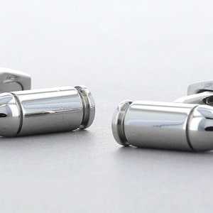Bullet Cuff Links in Stainless Steel