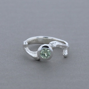 Sterling Silver Branch Style Montana Sapphire Ring