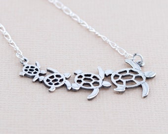 Sea Turtle Necklace in Sterling Silver