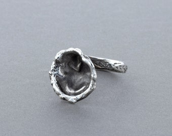 Sterling Silver, Rustic Petal Ring