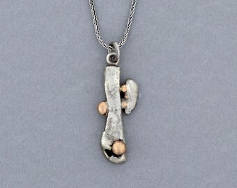 Sterling Silver Rustic Copper Pendant