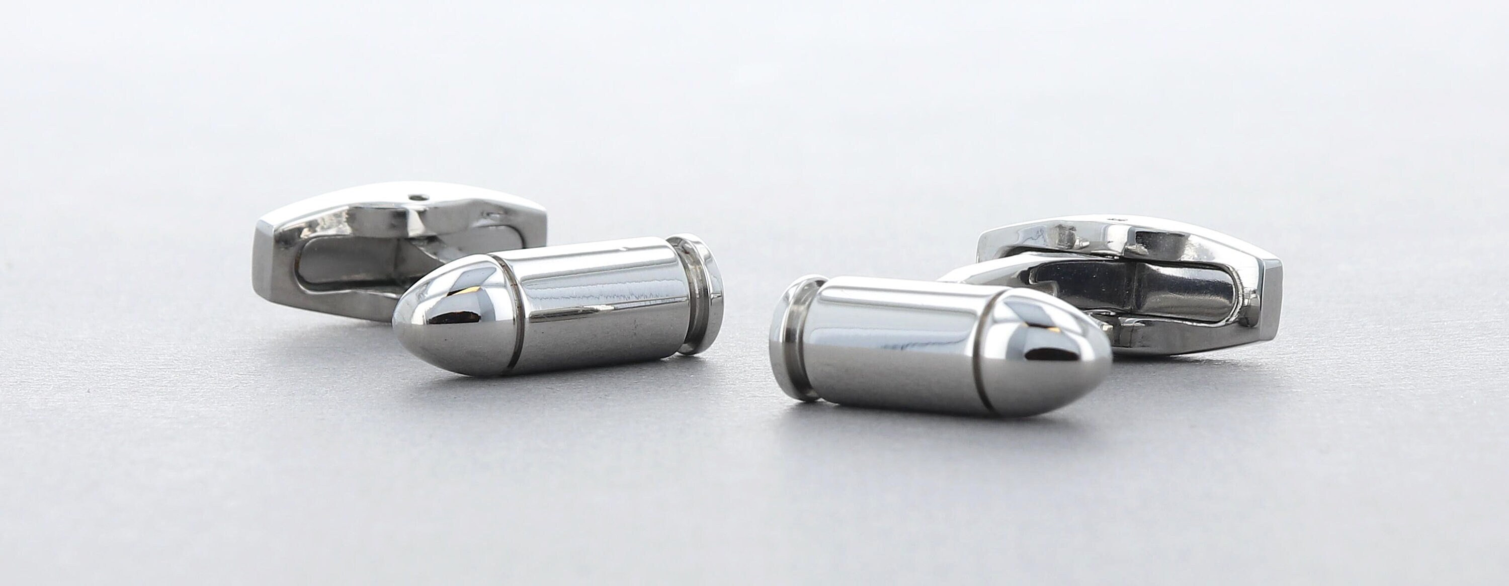 Bullet Cuff Links in Stainless Steel