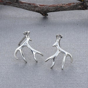 Small Mule Deer Post Earrings in Sterling Silver