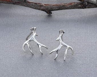 Small Mule Deer Post Earrings in Sterling Silver