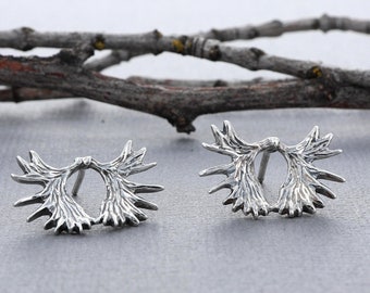 Moose Paddle Earrings in Sterling Silver- Small