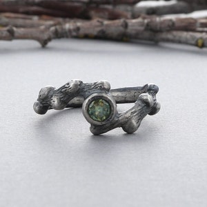 Montana Sapphire Branch Ring in Sterling Silver