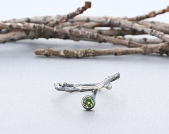 Sapphire Twig Ring in Sterling Silver