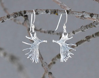 Moose Paddle Earring in Sterling Silver- Small