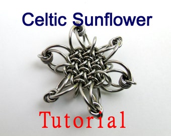 Tutorial for Celtic Sunflower Chain Maille Pendant by Brilliant Twisted Skulls