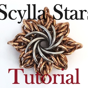 Tutorial for Scylla Stars Chain Maille Pendants by Brilliant Twisted Skulls