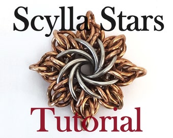 Tutorial for Scylla Stars Chain Maille Pendants by Brilliant Twisted Skulls