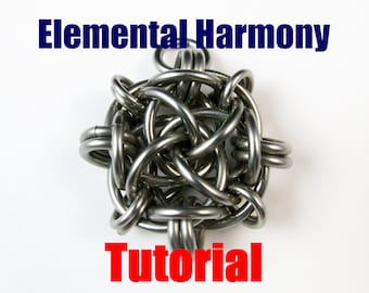 Tutorial for Elemental Harmony Chain Maille Pendant by Brilliant Twisted Skulls