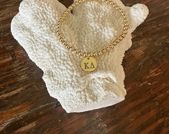 Kappa Delta 14k gold filled beaded bracelet.